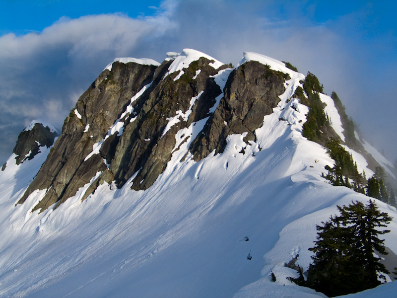 Snow Covered Rock Face